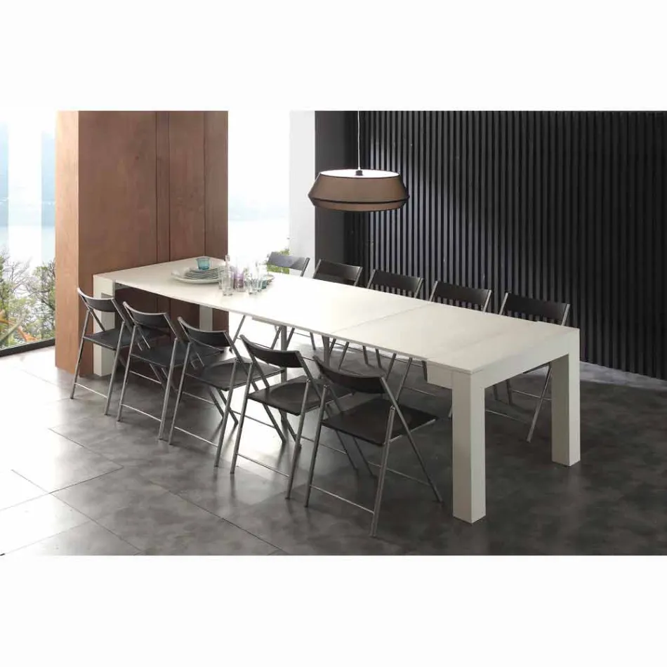 Console extensível dobrável em poros abertos brancos Bosa Viadurini