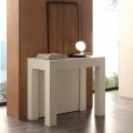 Mesa de console extensível Bosa, acabamento de poro aberto branco