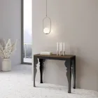 Console extensível moderno em madeira antracite e metal fabricado na Itália - Sassone Viadurini