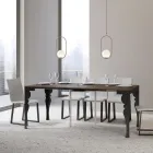 Console extensível moderno em madeira antracite e metal fabricado na Itália - Sassone Viadurini