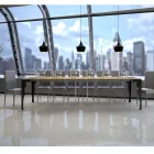 Console extensível moderno em madeira antracite e metal fabricado na Itália - Sassone Viadurini