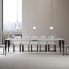 Console extensível moderno em madeira antracite e metal fabricado na Itália - Sassone Viadurini