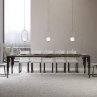 Console extensível moderno em madeira antracite e metal fabricado na Itália - Sassone Viadurini