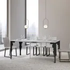 Console extensível moderno em madeira antracite e metal fabricado na Itália - Sassone Viadurini