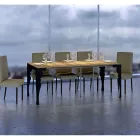 Console extensível moderno em madeira antracite e metal fabricado na Itália - Sassone Viadurini