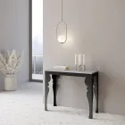 Console extensível moderno em madeira antracite e metal fabricado na Itália - Sassone Viadurini