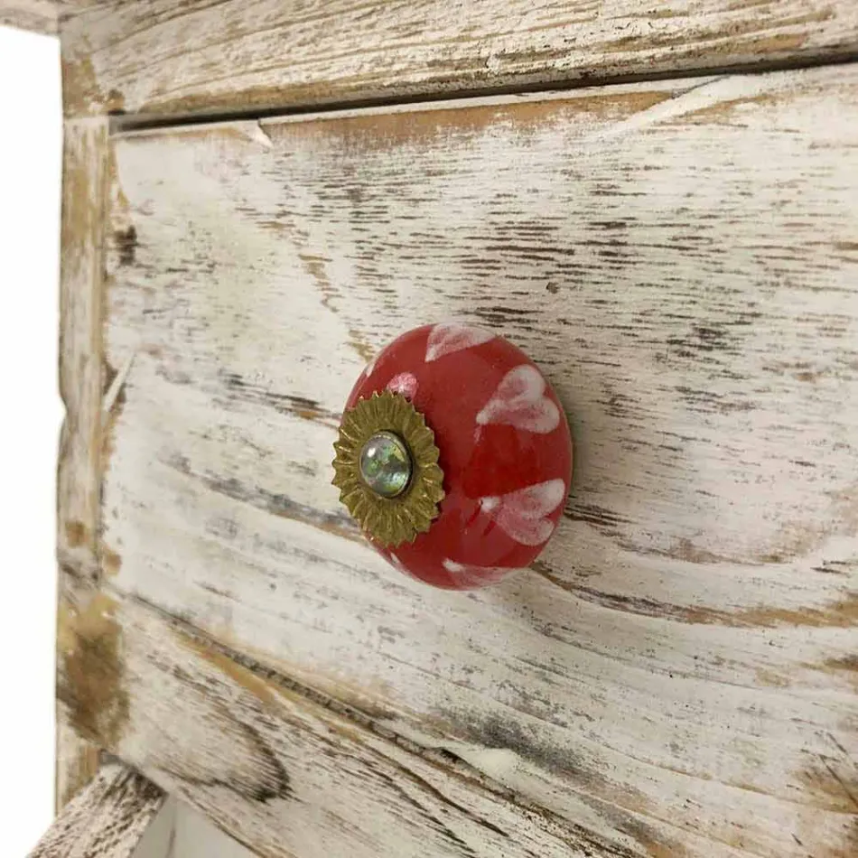 Consola artesanal em madeira maciça de abeto, fabricada na Itália - Carminia Viadurini