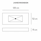 Consola de Casa de Banho Lavatório Integrado e Prateleira Suspensa em Gres 4 Acabamentos - Rampina Viadurini