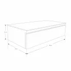 Consola de casa de banho suspensa em Teca e Hi Macs® com gaveta de arrumação - Rodolfo Viadurini