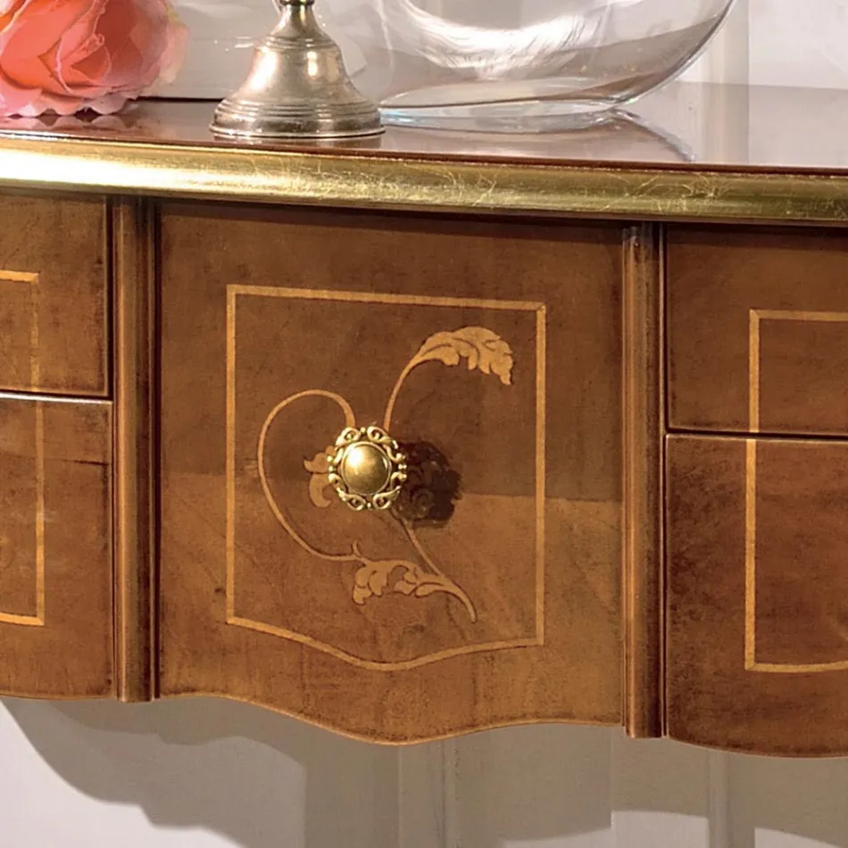 Console de madeira clássico 3 ou 5 gavetas de luxo fabricadas na Itália - Londres Viadurini