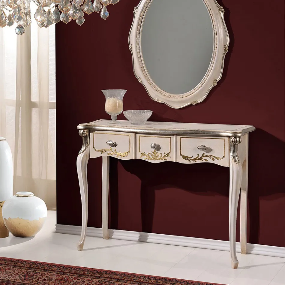 Console de madeira clássico 3 ou 5 gavetas de luxo fabricadas na Itália - Londres Viadurini