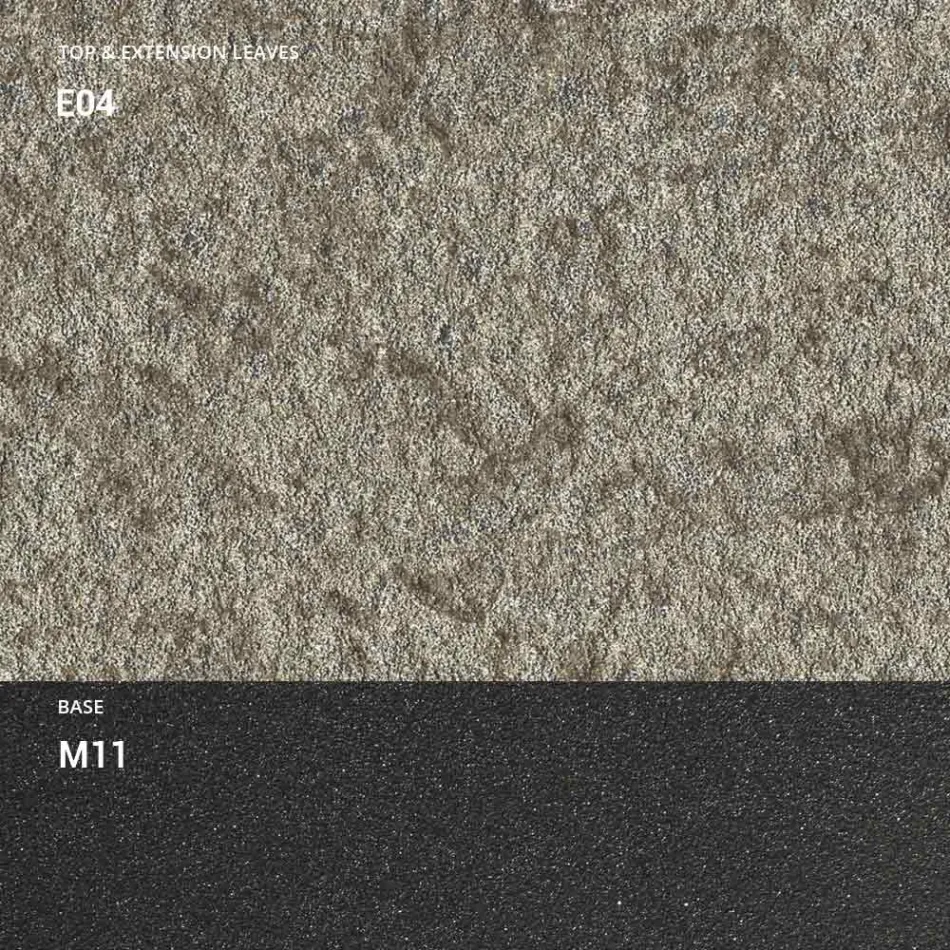 Consola com tampo efeito argamassa e base metálica fabricada em Itália - Timedio Viadurini