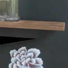 Consola com tampo efeito argamassa e base metálica fabricada em Itália - Timedio Viadurini