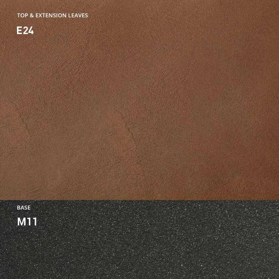 Consola com tampo efeito argamassa e base metálica fabricada em Itália - Timedio Viadurini