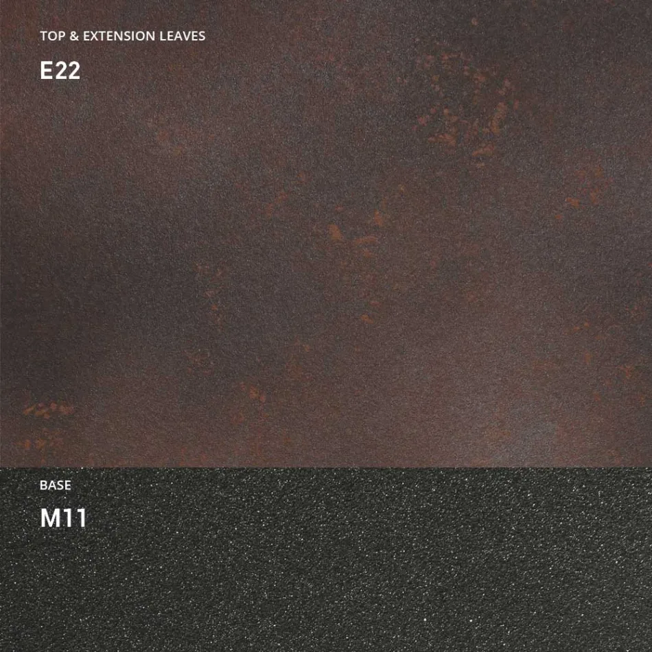 Consola com tampo efeito argamassa e base metálica fabricada em Itália - Timedio Viadurini