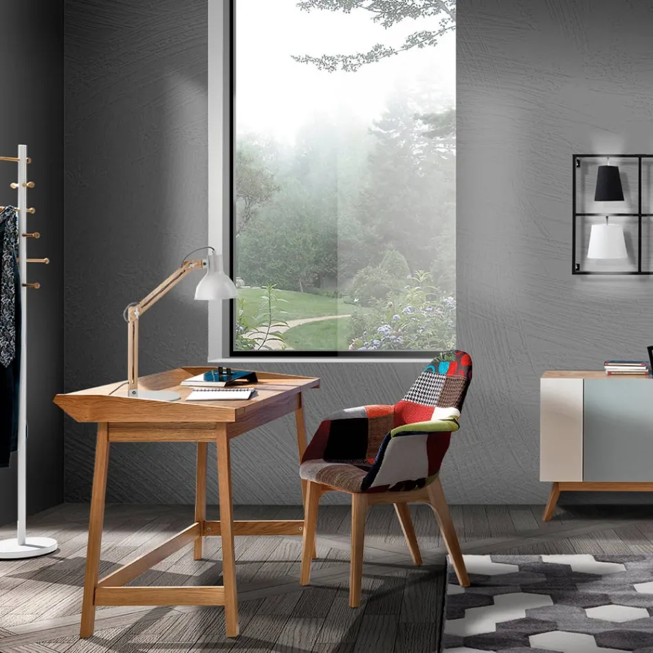 Consola com Mesa PC em MDF e Madeira - Futebol Viadurini