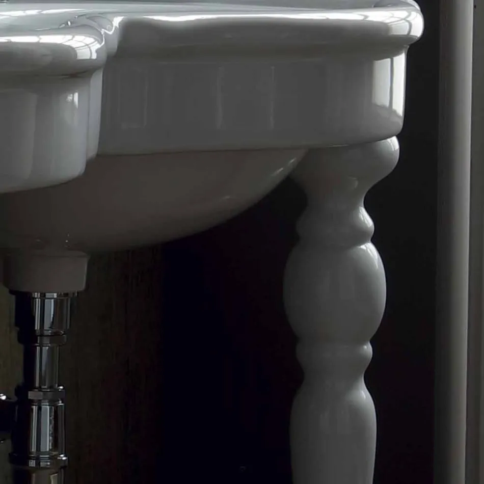 Console de banheiro clássico tigela dupla feita na Itália, Magda Viadurini