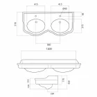 Console de banheiro clássico tigela dupla feita na Itália, Magda Viadurini