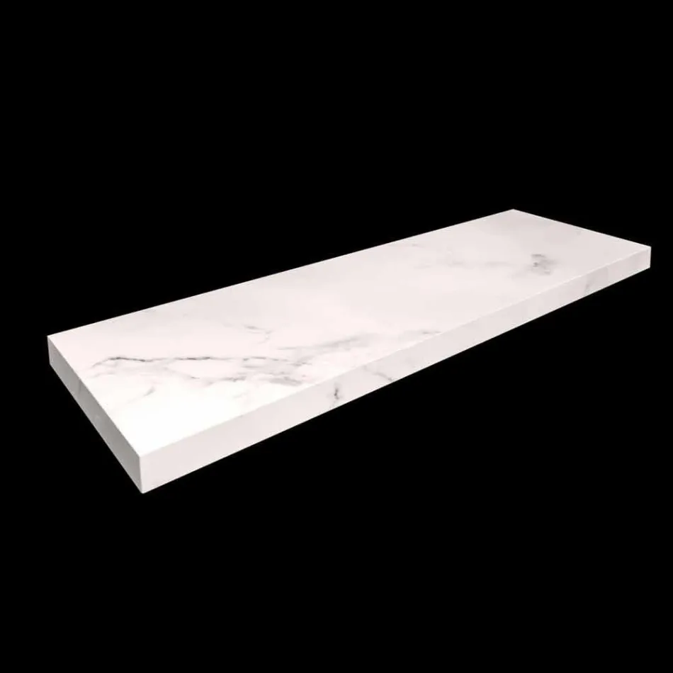 Console Banheiro com Lavatório e Prateleira em Grés Porcelanato 4 Acabamentos - Ramina Viadurini