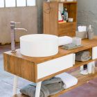 Design moderno banheiro consola tabela em Pistoia teca natural Viadurini