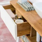 Design moderno banheiro consola tabela em Pistoia teca natural Viadurini