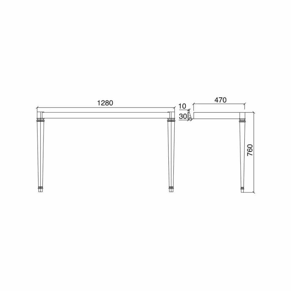 Consola de banho L 135 cm com lavatório duplo em cerâmica Made in Italy - Nausica Viadurini