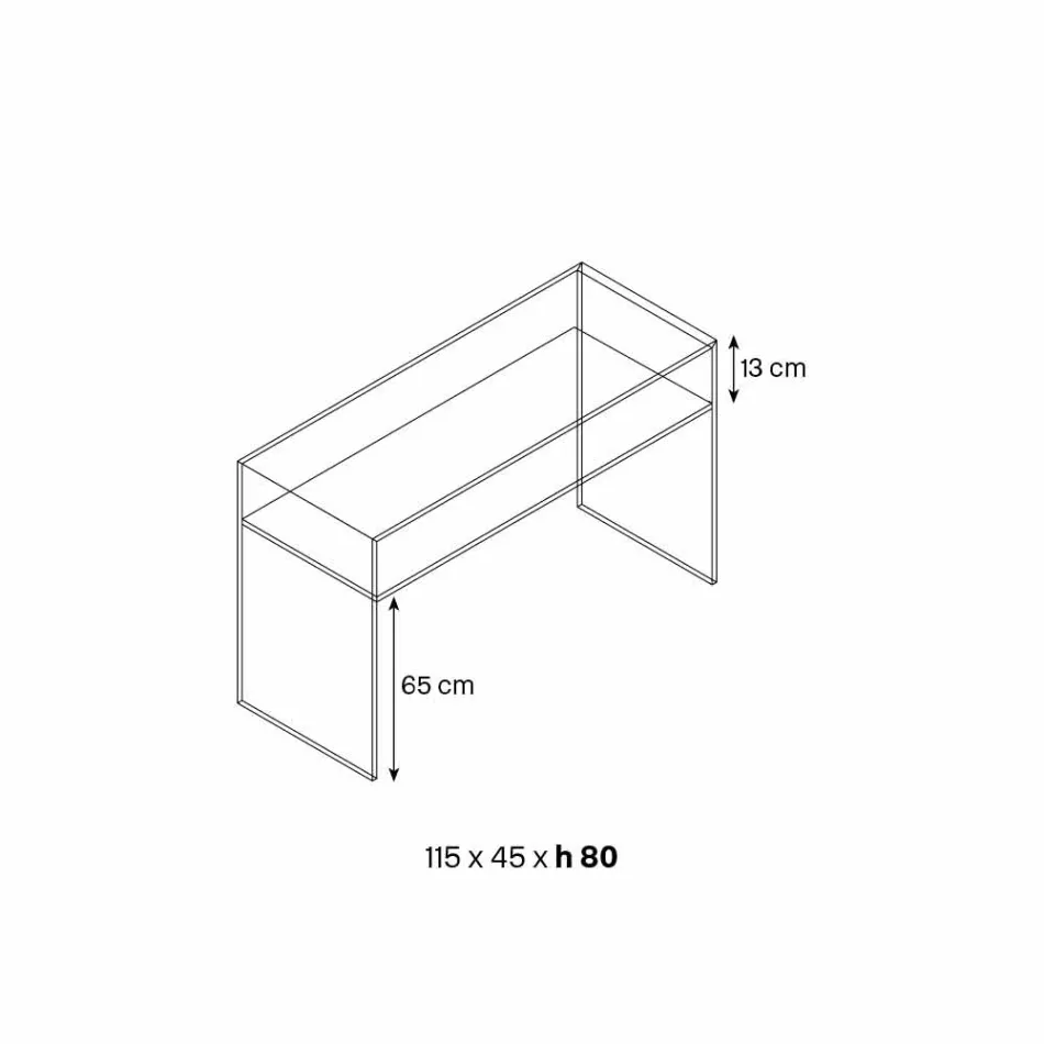 Consola de entrada em vidro extra claro com 2 gavetas de nogueira Canaletto - Selex Viadurini