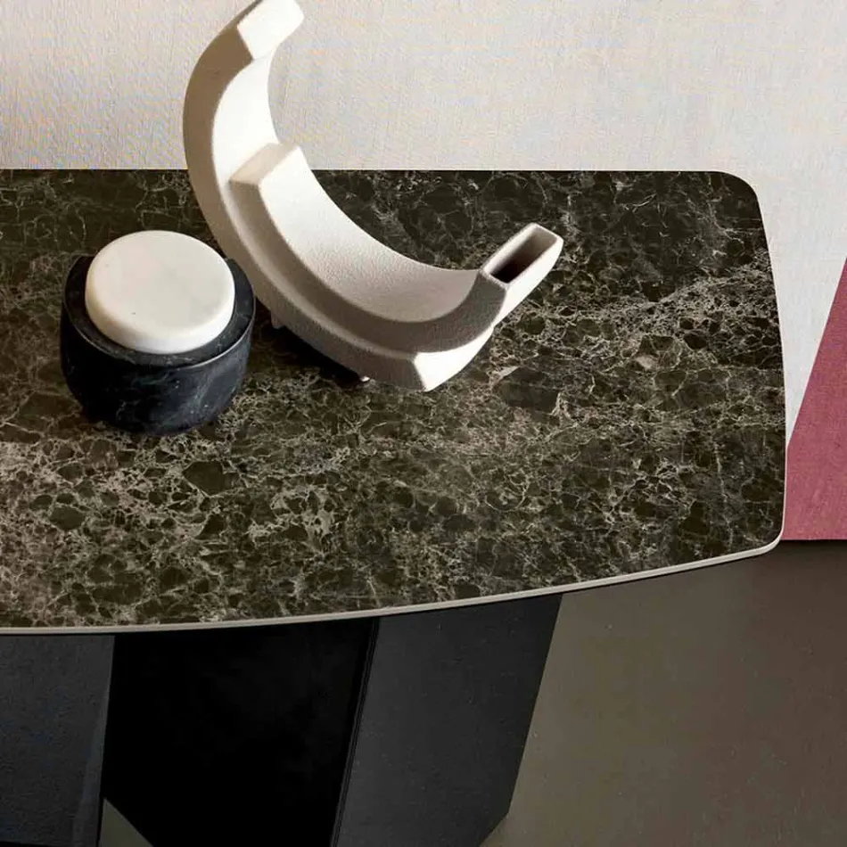 Made in Italy Design Console em cerâmica e vidro - Aleatório Viadurini