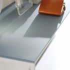 Console de metal para sala com tampo de cristal feito na Itália - Iridio Viadurini