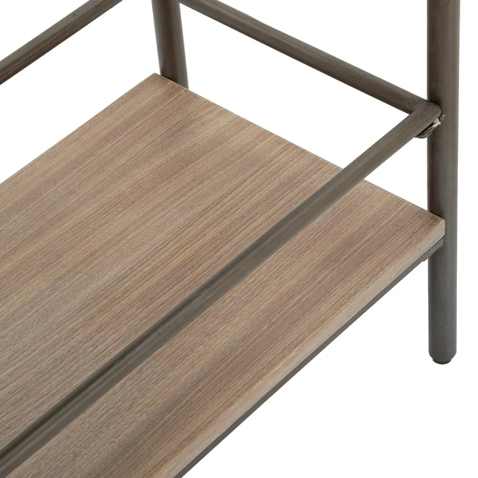 Consola de Sala em Madeira de Abeto e Ferro Cinzento com 2 Portas - Cooper Viadurini