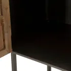 Consola de Sala em Madeira de Abeto e Ferro Cinzento com 2 Portas - Cooper Viadurini