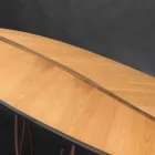 Consola de design com folheado de carvalho e artesanato de nogueira Fenice Viadurini