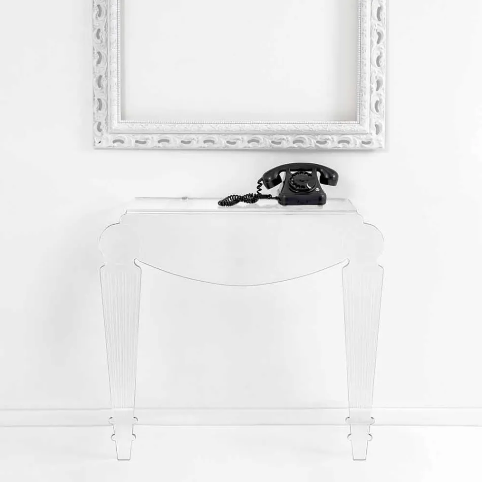 Console de design em plexiglass transparente produzido na Itália, Africo Viadurini
