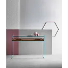 Console de design em vidro extra-claro com bandeja Made in Italy - Imperative Viadurini