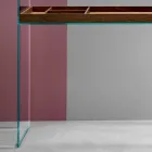 Console de design em vidro extra-claro com bandeja Made in Italy - Imperative Viadurini