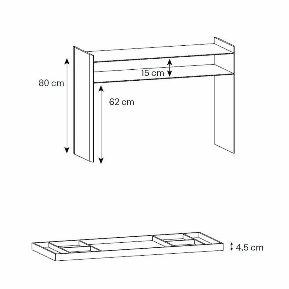 Console de design em vidro extra-claro com bandeja Made in Italy - Imperative Viadurini