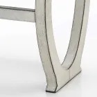 Console de design moderno com bandeja em couro de pônei cinza de Felicia Viadurini