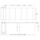 Console Extensível Externo com Base Metálica e Topo Hpl - Aghetto Viadurini