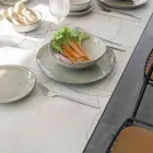 Console Extensível Externo com Base Metálica e Topo Hpl - Aghetto Viadurini