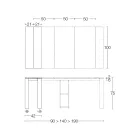 Console Extensível Externo com Base Metálica e Topo Hpl - Aghetto Viadurini