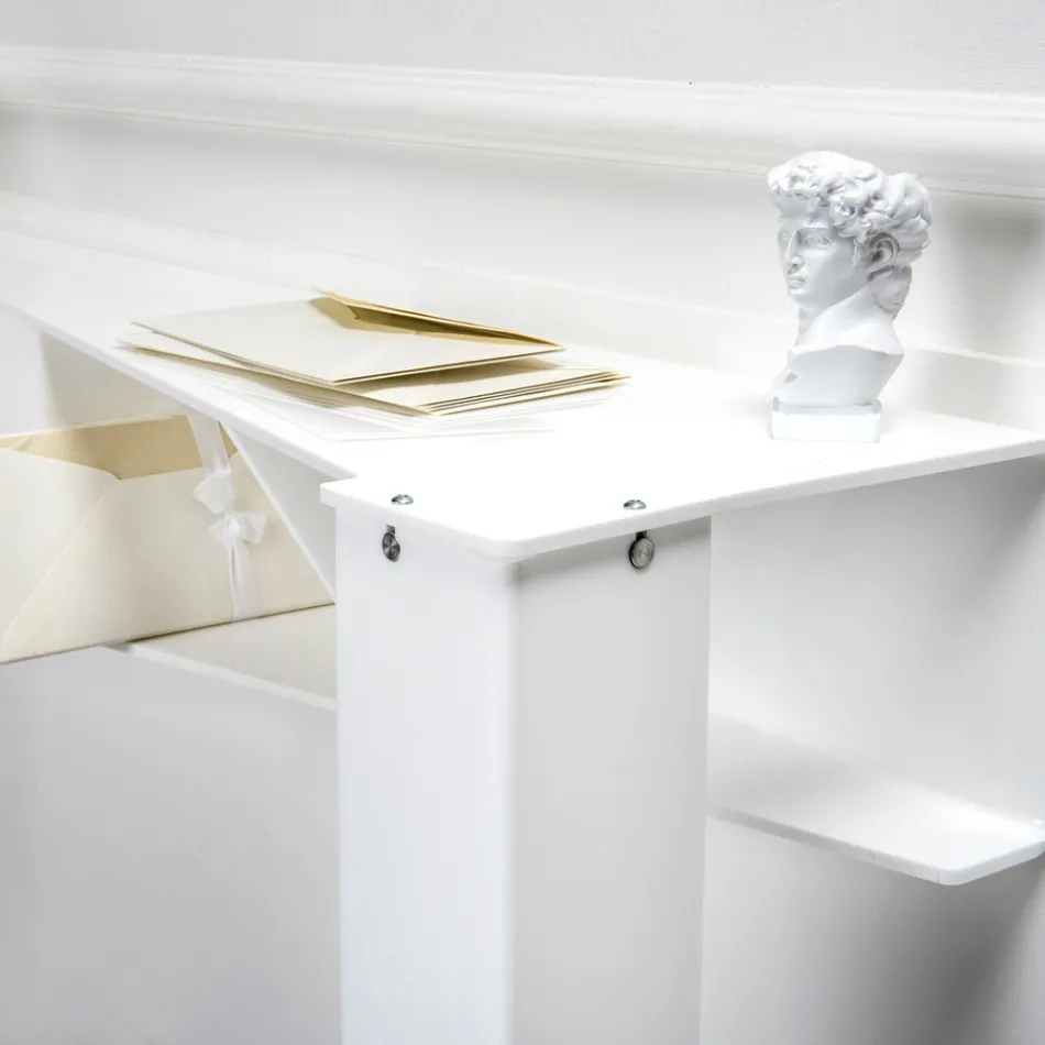 Console Fixo com 4 Compartimentos para Armazenamento de Objetos em PMMA Fabricado na Itália - Aladdin Viadurini