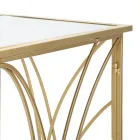 Consola Fixa de Entrada em Ferro Dourado com Tampo Espelhado - Emilia Viadurini