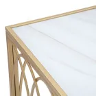 Consola Fixa de Entrada em Ferro Dourado com Tampo em Vidro - Primula Viadurini