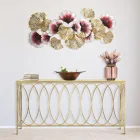 Consola Fixa de Entrada em Ferro Dourado com Tampo em Vidro - Primula Viadurini