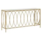 Consola Fixa de Entrada em Ferro Dourado com Tampo em Vidro - Primula Viadurini