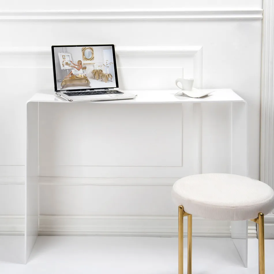 Console Fixo em Plexiglass Branco ou Fumado Fabricado na Itália - Genio Viadurini