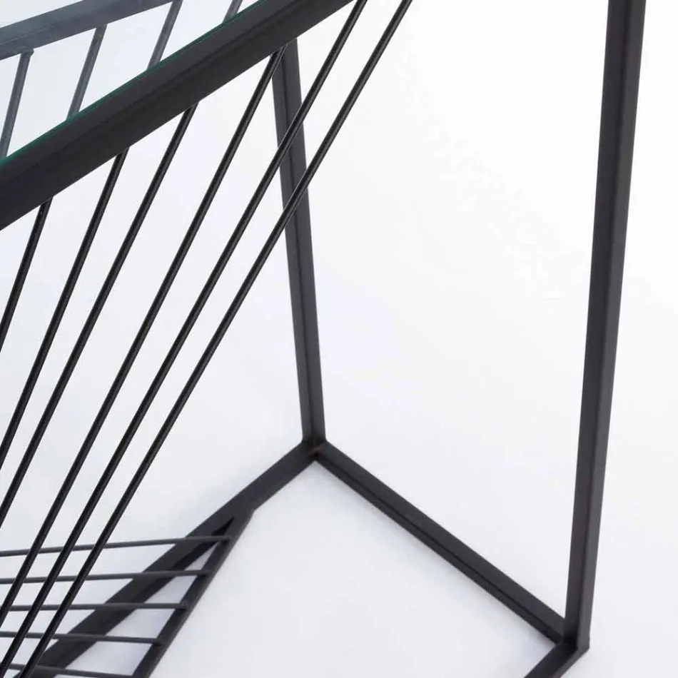 Console em Aço e Vidro Design Moderno Espiral Original - Sasuke Viadurini