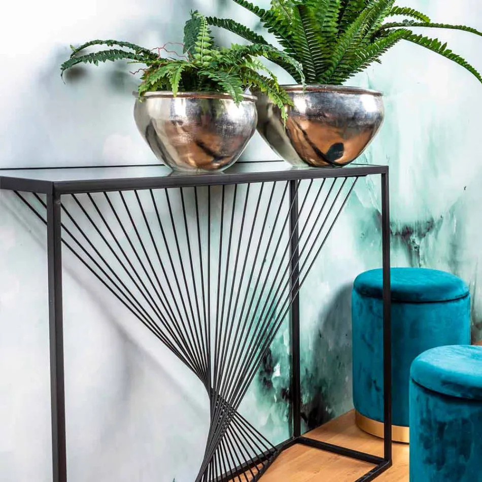 Console em Aço e Vidro Design Moderno Espiral Original - Sasuke Viadurini