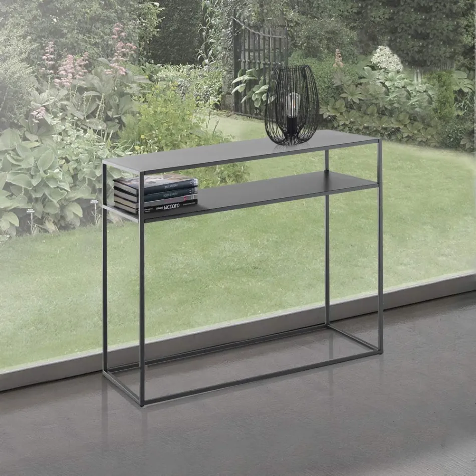 Consola em Aço Pintado Antracite - Ósmio Viadurini