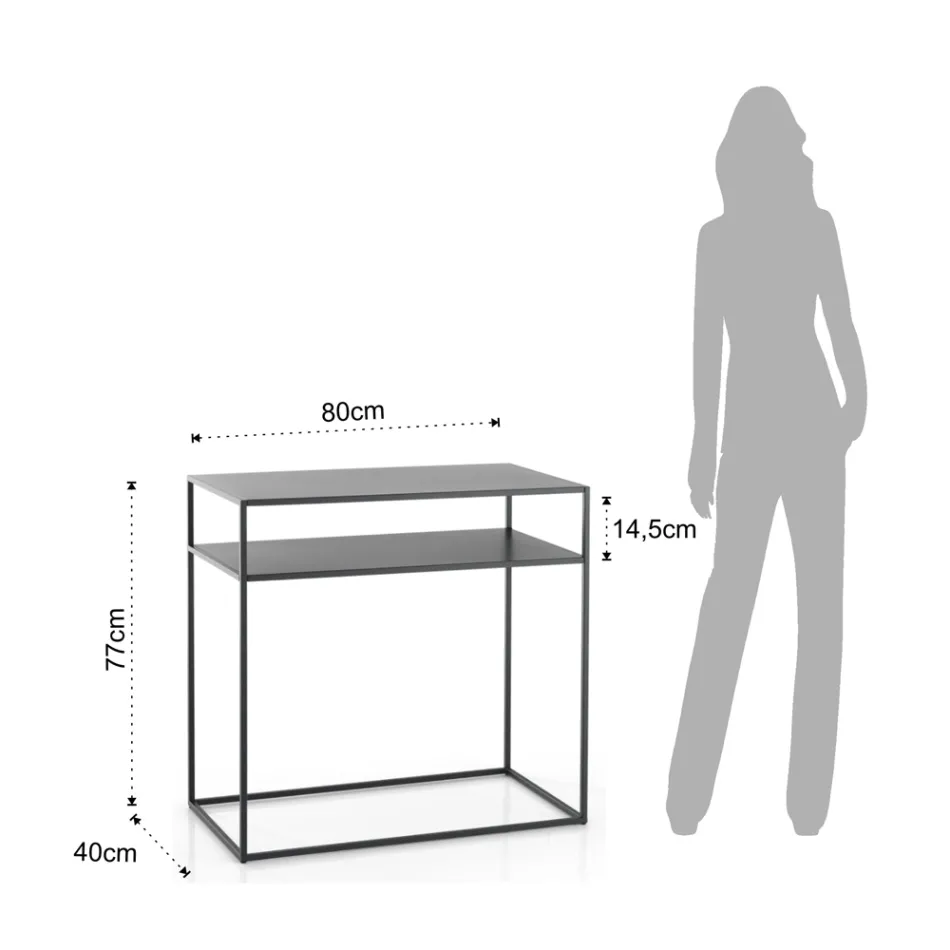 Consola em Aço Pintado Antracite - Ósmio Viadurini